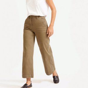 Everlane Wide Leg Trousers - Olive Green - Size 6